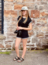 Load image into Gallery viewer, 2 Piece Black Set W/ White Stripe

