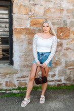 Load image into Gallery viewer, Floral Print Lace Patch Square Neck Top
