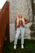 Load image into Gallery viewer, Stripe Knit Front Tie Cardigan Sweater
