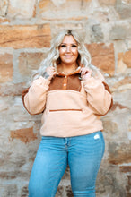 Load image into Gallery viewer, Colorblock Patch Half Button Sherpa Shacket
