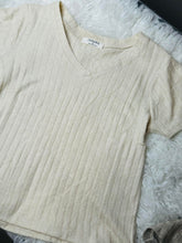 Load image into Gallery viewer, Ribbed Short Sleeve V Neck T Shirt
