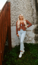Load image into Gallery viewer, Stripe Knit Front Tie Cardigan Sweater
