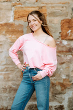 Load image into Gallery viewer, Off The Shoulder Crop Sweatshirt
