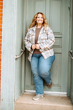 Load image into Gallery viewer, Grey Plaid Button Down Shacket
