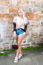 Load image into Gallery viewer, Solid Lace Patch Work Long Sleeve Top
