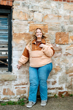 Load image into Gallery viewer, Colorblock Patch Half Button Sherpa Shacket
