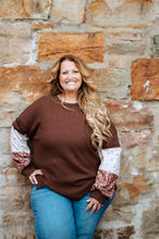 Load image into Gallery viewer, Wild Flower Floral Print Textured Loose Pullover
