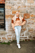 Load image into Gallery viewer, Colorblock Patch Half Button Sherpa Shacket
