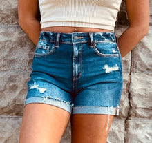 Load image into Gallery viewer, Zenana Distressed Cuffed Raw Hem Denim Shorts Maylin
