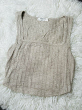 Load image into Gallery viewer, Ribbed Square Neck Cropped Tank
