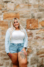 Load image into Gallery viewer, French Light Blue Hollow Lace Top
