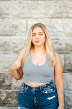Load image into Gallery viewer, Ribbed Cropped Racerback Bra Top
