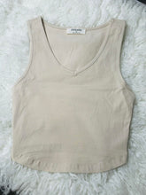Load image into Gallery viewer, V-Neck Cotton Cropped Cami Top
