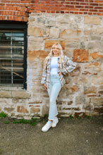 Load image into Gallery viewer, Grey Plaid Button Down Shacket
