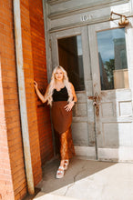 Load image into Gallery viewer, High Waist Satin Lace Bodycon Midi Skirt
