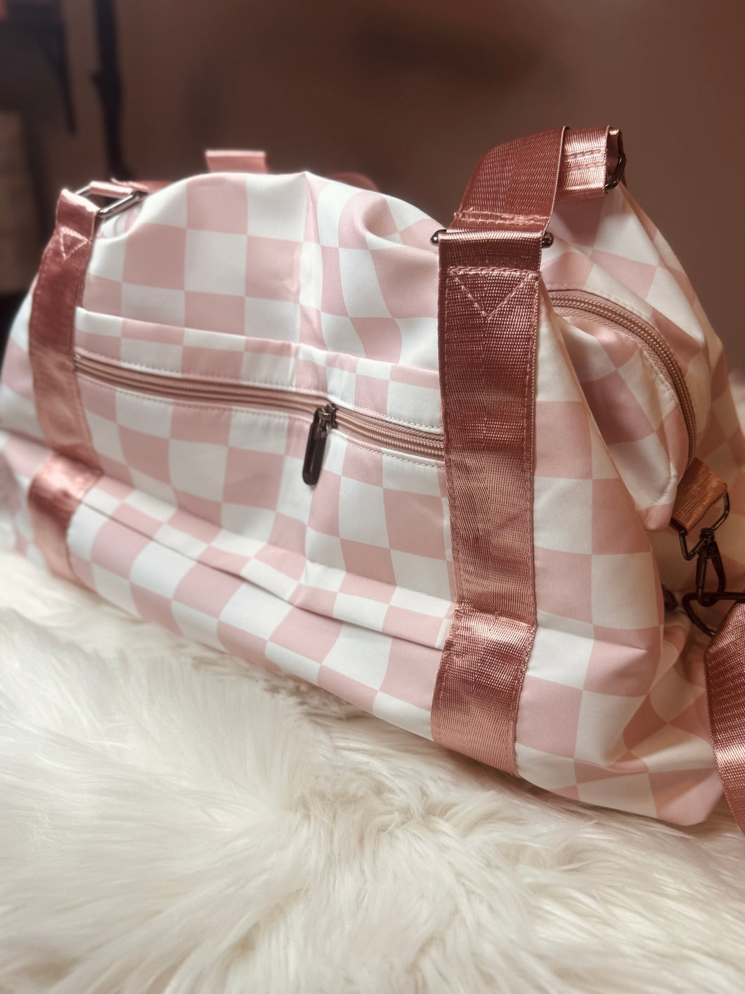 Checkered Weekender Tote
