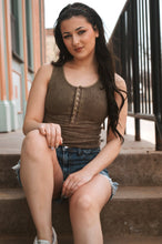 Load image into Gallery viewer, Ribbed Snap Front Tank Top
