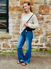 Load image into Gallery viewer, Textured Knit Asymmetric Shoulder Long Sleeve Top
