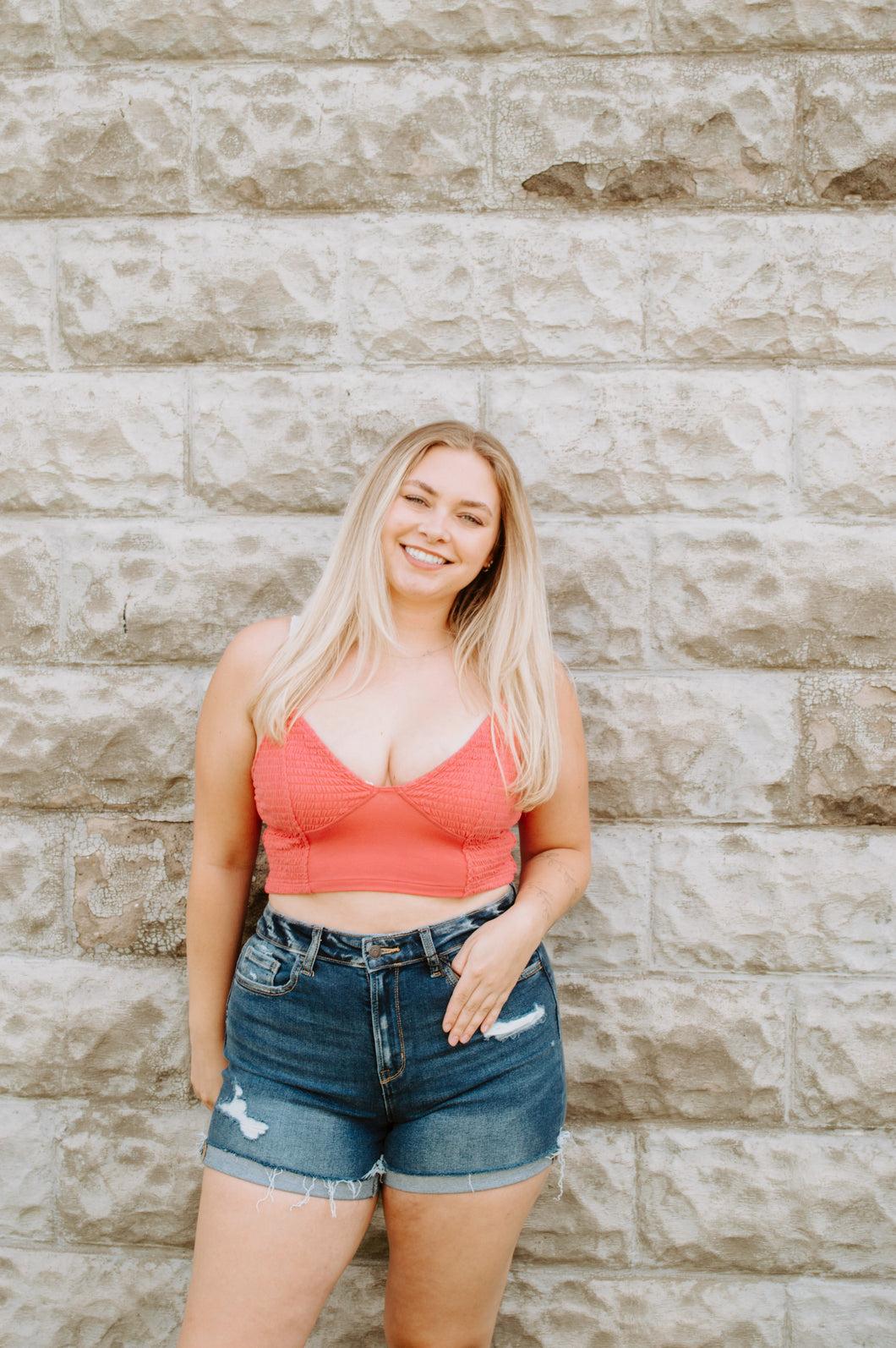 Smocked Triangle Bralette