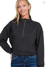 Load image into Gallery viewer, Athletic Thin 1/2 Zip Scuba Sweatshirt
