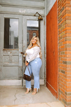 Load image into Gallery viewer, Floral Print Lace Patch Square Neck Top
