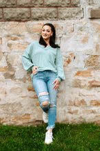 Load image into Gallery viewer, Waffle V Neck Long Sleeve Top
