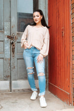 Load image into Gallery viewer, Waffle V Neck Long Sleeve Top
