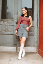 Load image into Gallery viewer, Wine One Shoulder Long Sleeve
